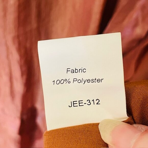 JessaKae Pixie Dress Puff Sleeve Ruffled Gown Bronze NWT Medium NEW - Picture 7 of 9